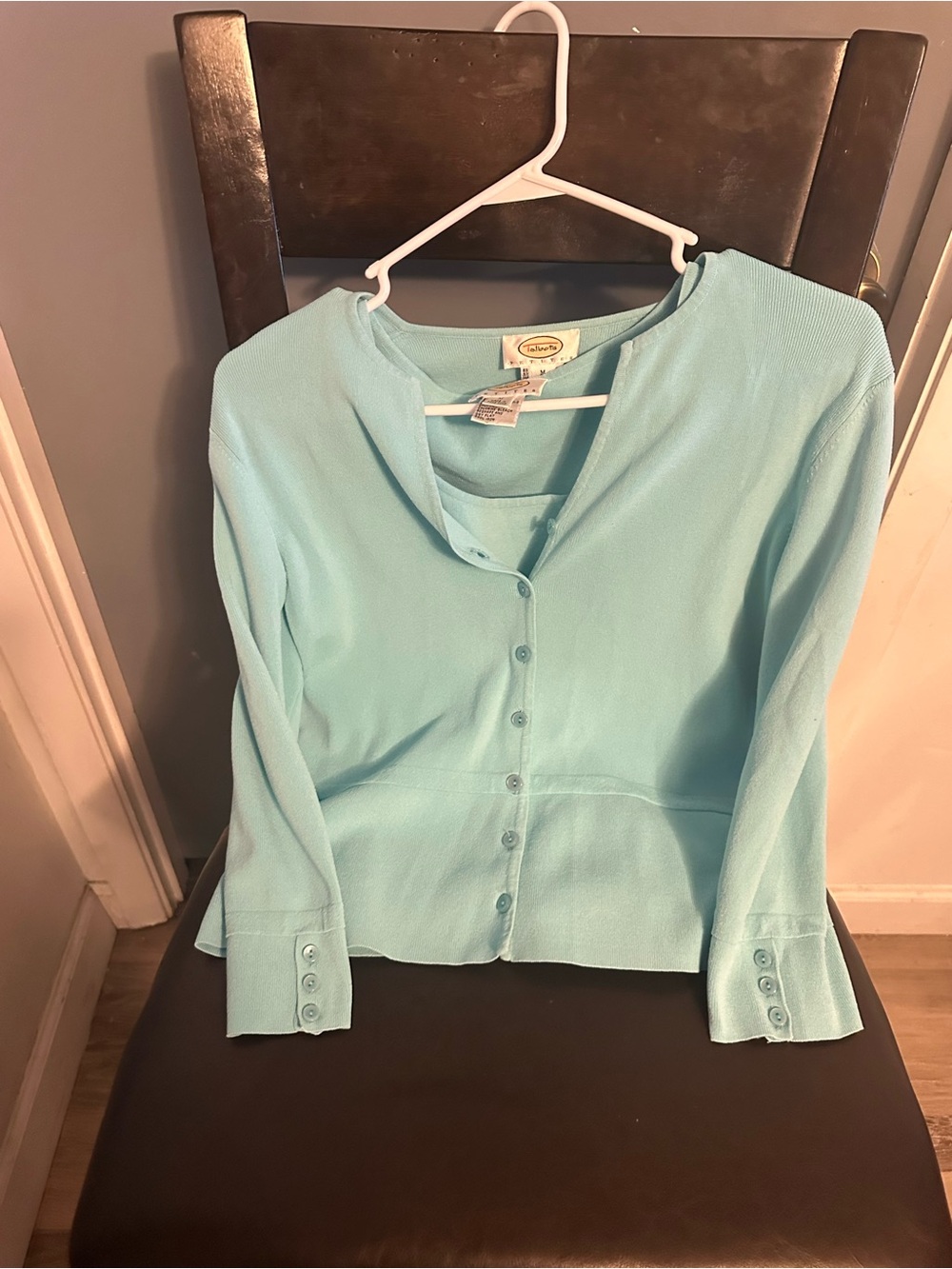 Talbots Seafoam Button-Front Women's Knit Shirt